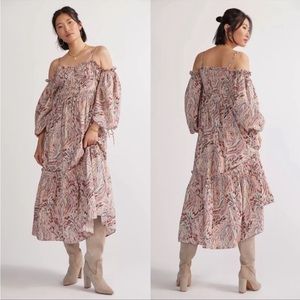 Anthropologie House of Harlow 1960 Teresa Purple Paisley Dress